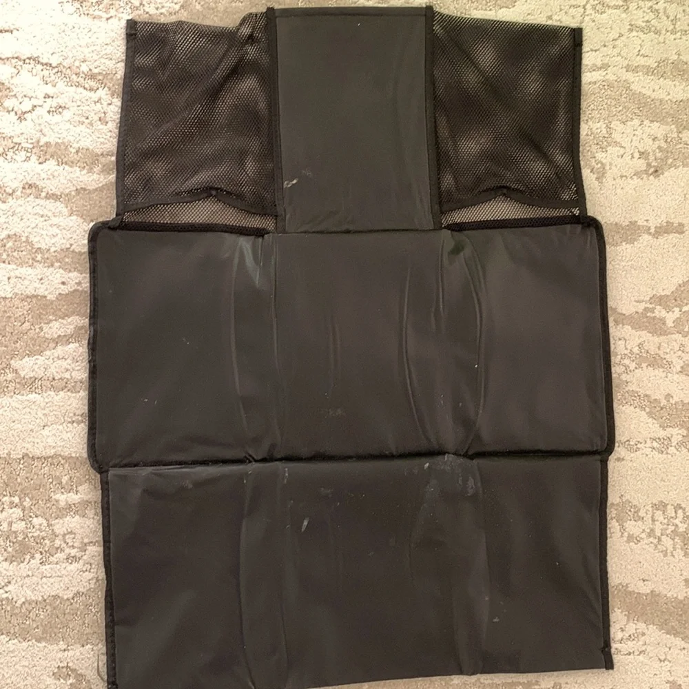 Black travel diaper changer - netting pockets, carry handle